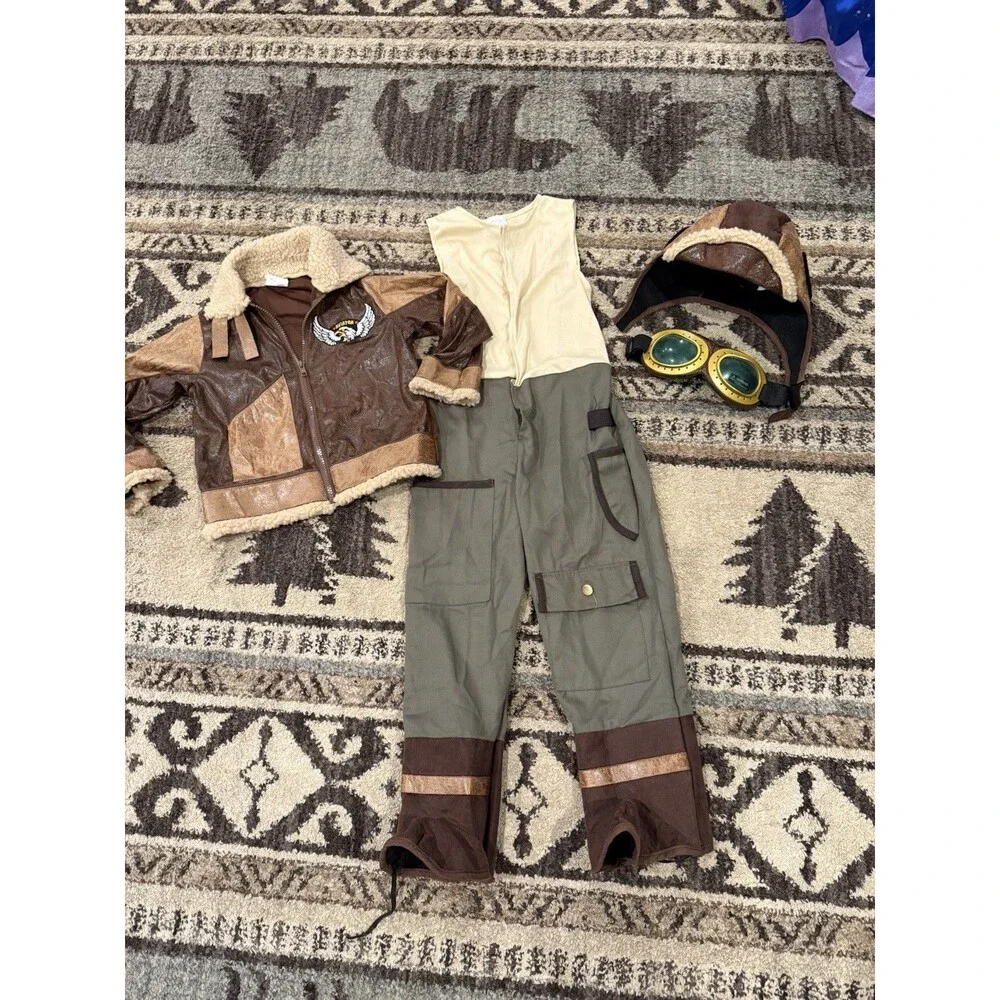 Dress Up America Aviator Costume Kids - Fighter Pilot Halloween Small 5 - 6